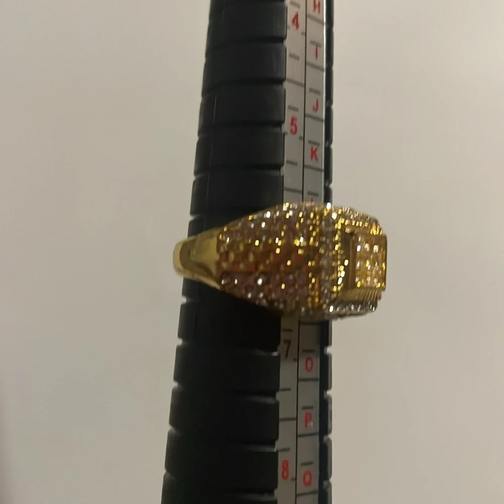 Men's‎ gold-plated sterling silver square-top 